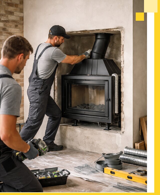 Установка каминных топок в Кунгуре: монтаж, подключение