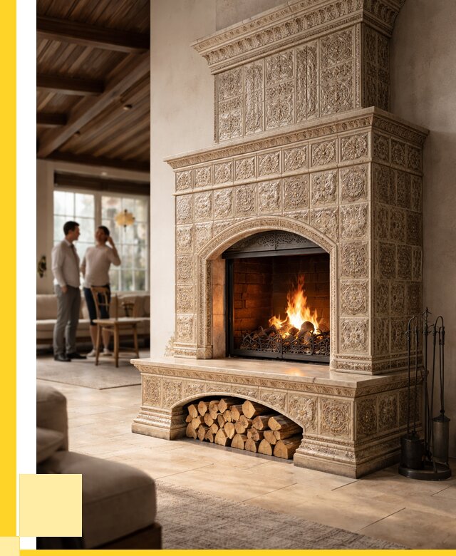 Купить изразцовый камин в Кунгуре от 256400 р. | ЭриданКнг