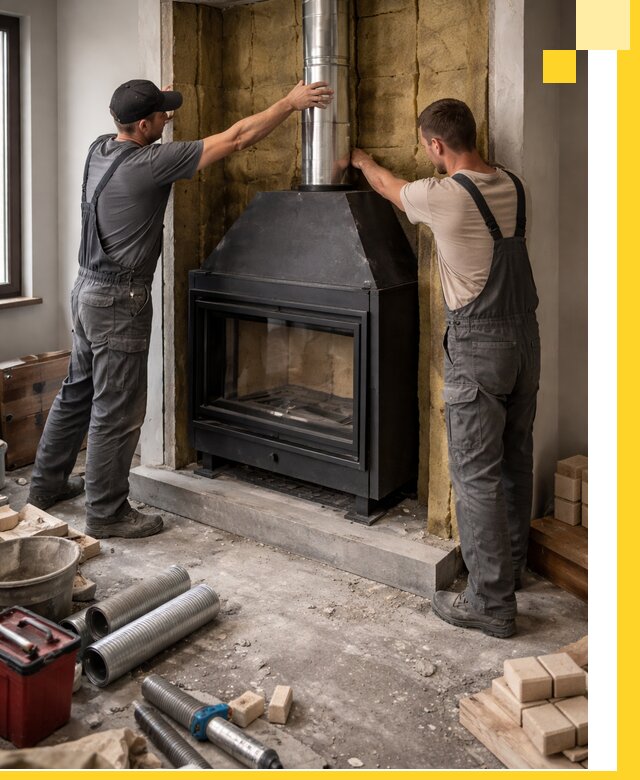 Изготовление и монтаж закрытых каминов в Кунгуре под ключ