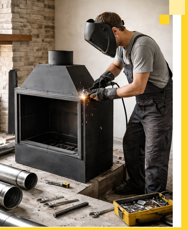 Продажа и установка металлических каминов в Кунгуре под ключ