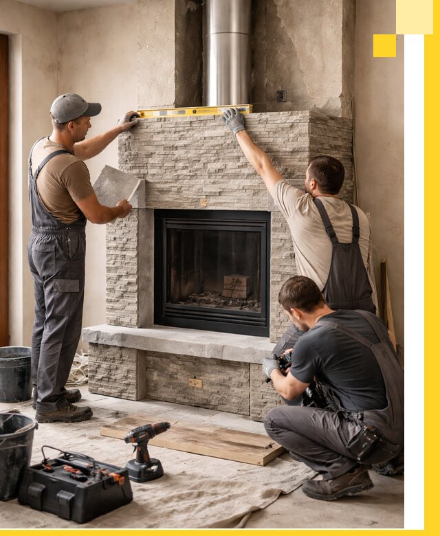 Профессиональный монтаж каминов под ключ в Кунгуре для дома