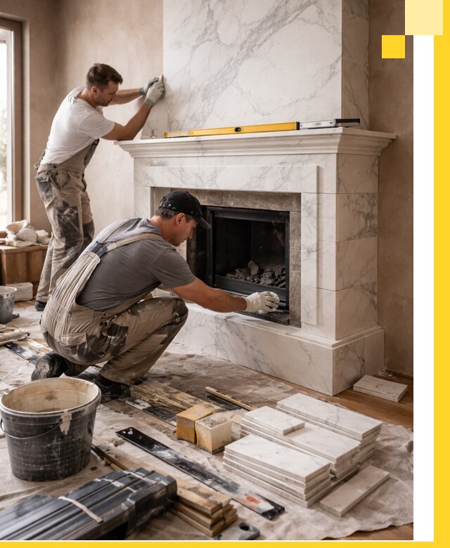 Отделка каминов в Кунгуре качественные облицовочные работы