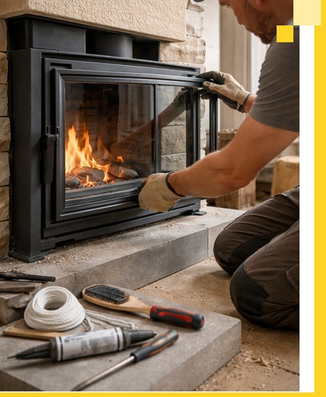 Производство, монтаж и доставка каминов со стеклом в Кунгуре