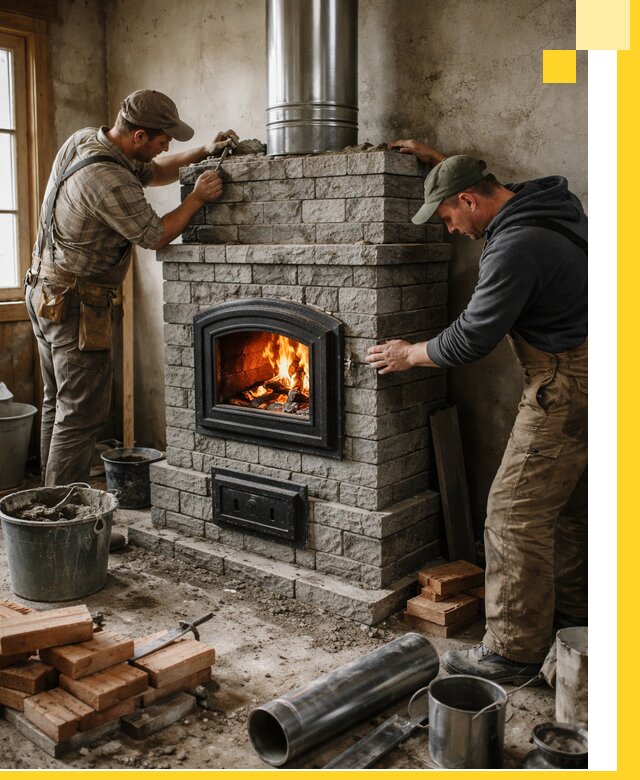 Производство, поставка и монтаж дровяных печей в Кунгуре