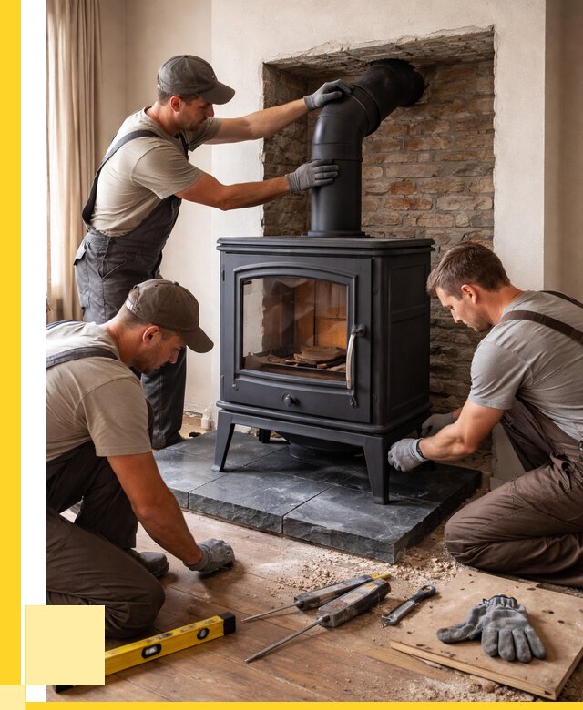 Монтаж печи камина в частном доме в Кунгуре от 25640 р. | ЭриданКнг