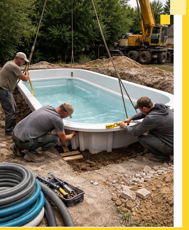 Установка и монтаж композитных бассейнов под ключ в Кунгуре