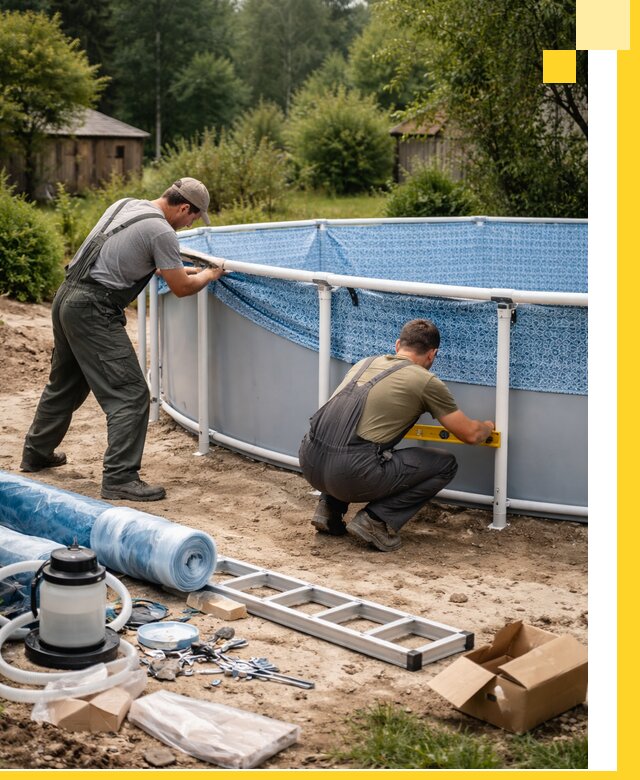 Установка и монтаж каркасных бассейнов в Кунгуре под ключ