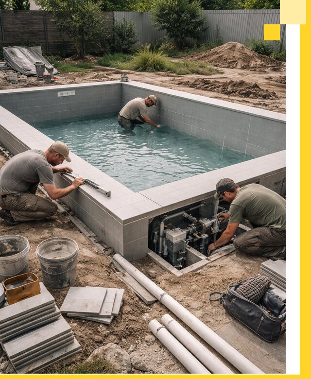 Строительство и монтаж бассейнов для дачи под ключ в Кунгуре