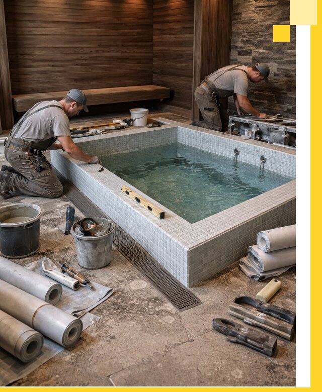 Установка и строительство бассейнов для сауны в Кунгуре