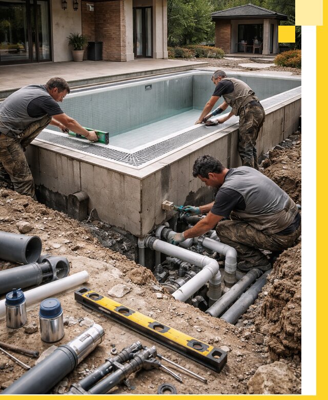 Строительство переливных бассейнов в Кунгуре под ключ