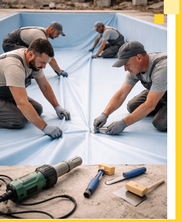 ПВХ пленка для бассейнов с монтажом и гарантией в Кунгуре