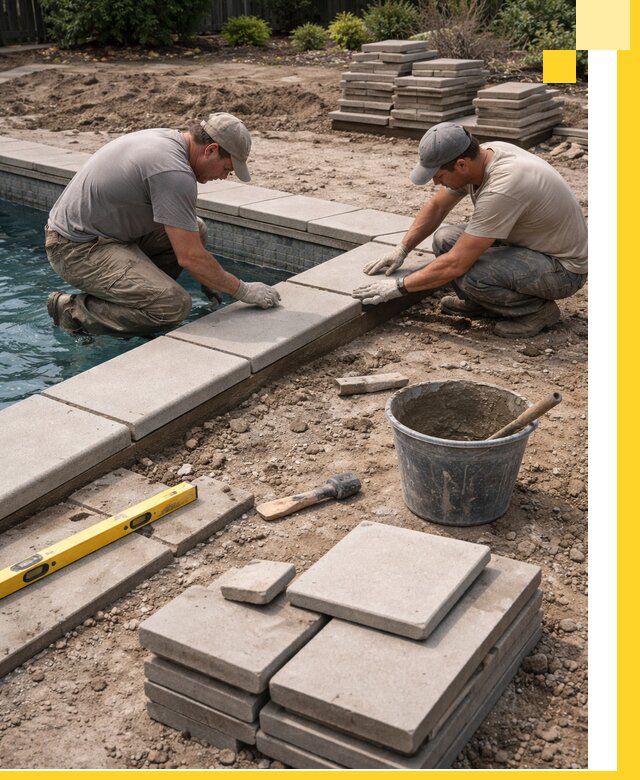 Установка и изготовление копингового камня для бассейнов в Кунгуре