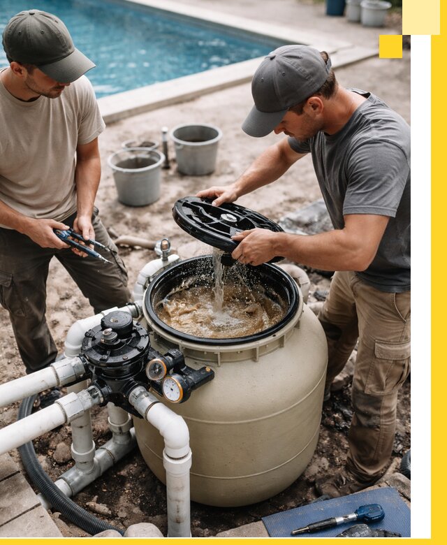 Установка и обслуживание песочных фильтров для бассейнов в Кунгуре