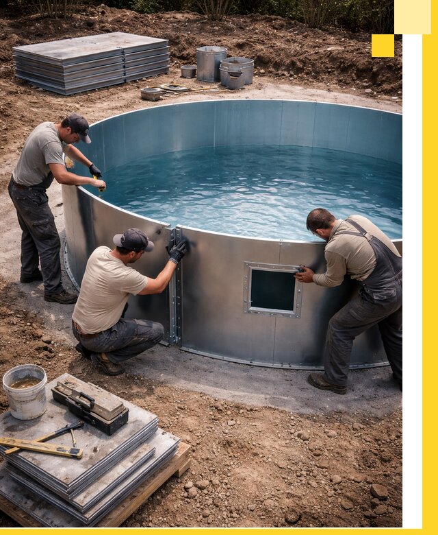 Круглые бассейны под ключ в Кунгуре проектирование и монтаж