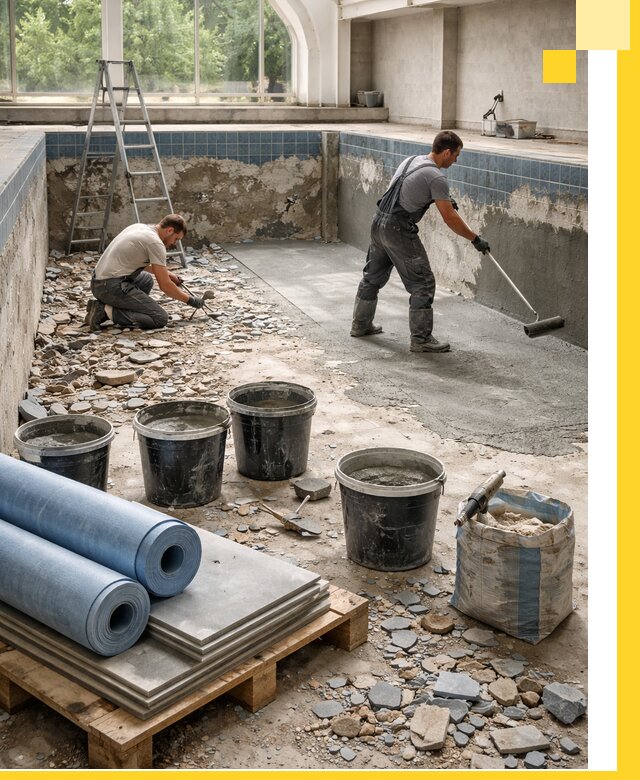 Реконструкция бассейнов в Кунгуре: ремонт, гидроизоляция