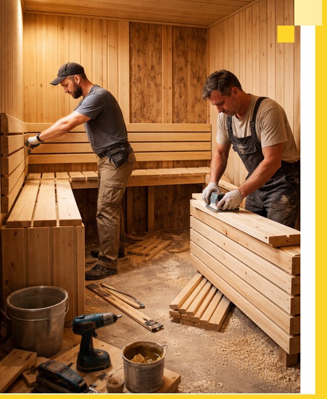 Профессиональный комплексный ремонт саун под ключ в Кунгуре
