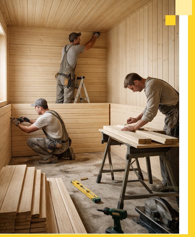 Обшивка саун в Кунгуре из натуральной древесины под ключ