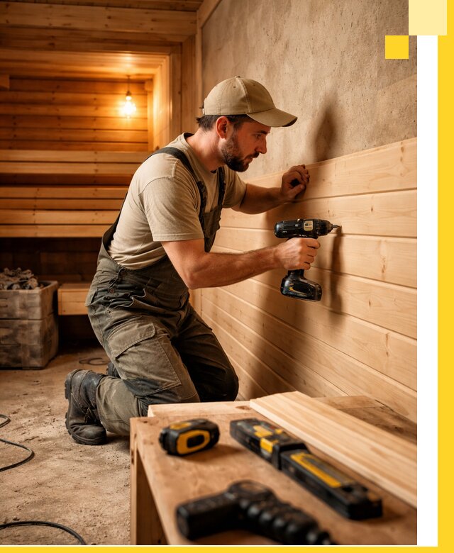 Профессиональная внутренняя отделка бани в Кунгуре под ключ