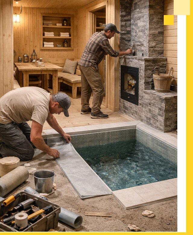 Строительство бань с комнатой отдыха под ключ в Кунгуре