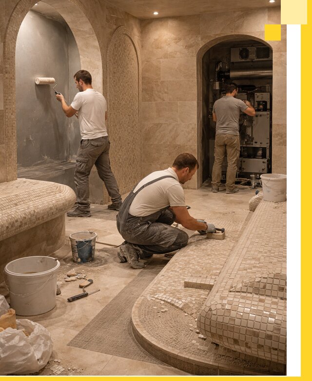 Строительство бани с хамамом и бассейном под ключ в Кунгуре