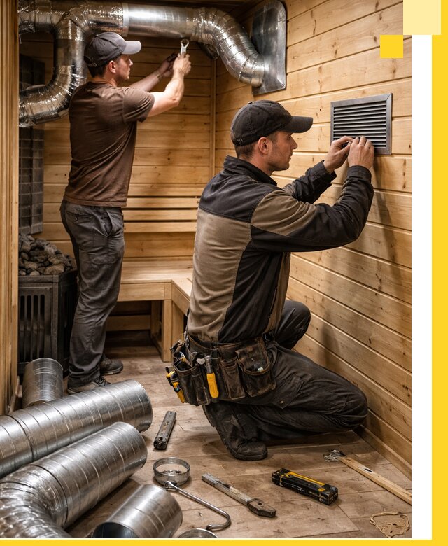 Проектирование и монтаж вентиляции бани в Кунгуре под ключ