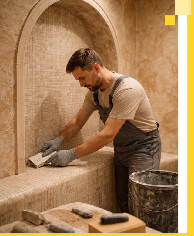 Профессиональная отделка хамамов с мозаикой под ключ в Кунгуре