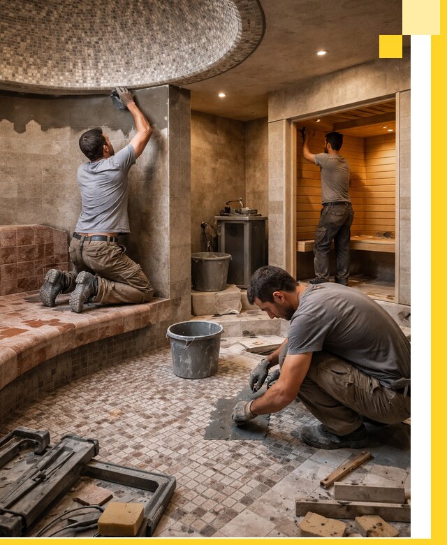 Проект и строительство хамама бани и сауны под ключ в Кунгуре