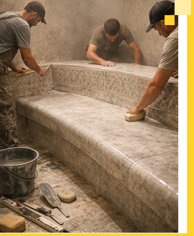 Изготовление и установка сидений для хамама в Кунгуре