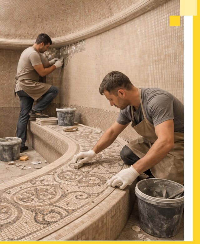 Плитка для хамама в Кунгуре, укладка, подбор и поставка