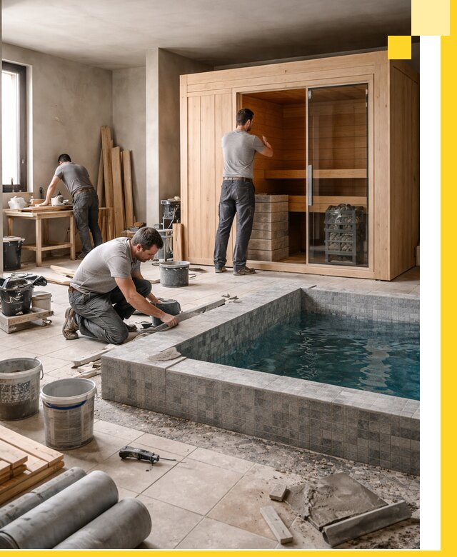 SPA зоны под ключ с бассейном сауной и печью в Кунгуре