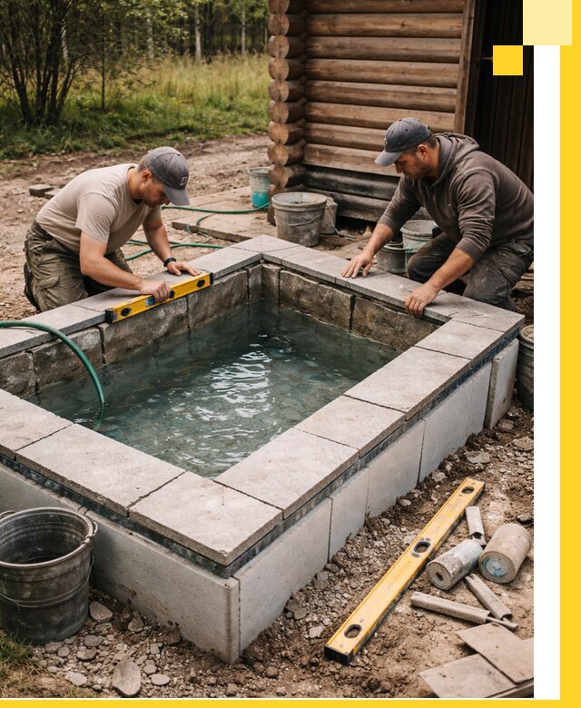 Изготовление и установка холодных купелей под ключ в Кунгуре